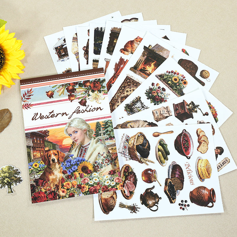 Western Fashion - Ephemera Stickers | Folk Kiss Cut Matte PET (20 Sheets)