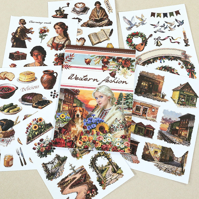 Western Fashion - Ephemera Stickers | Folk Kiss Cut Matte PET (20 Sheets)