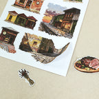 Western Fashion - Ephemera Stickers | Folk Kiss Cut Matte PET (20 Sheets)