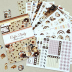 Coffee Routine - Functional Planner Stickers | Vintage Special Oil Washi Paper (24 Sheets)