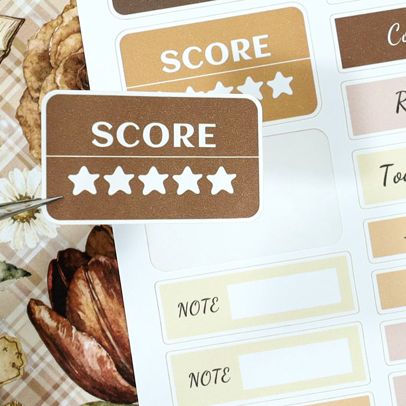 Coffee Routine - Functional Planner Stickers | Vintage Special Oil Washi Paper (24 Sheets)