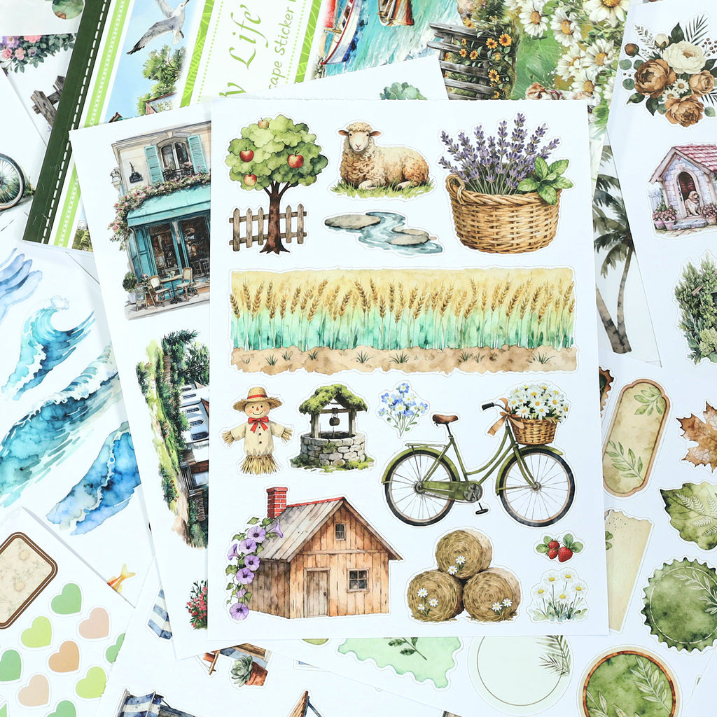 A Life On The Road - Collage Stickers | Cottagecore Kiss Cut Matte PET (20 Sheets)