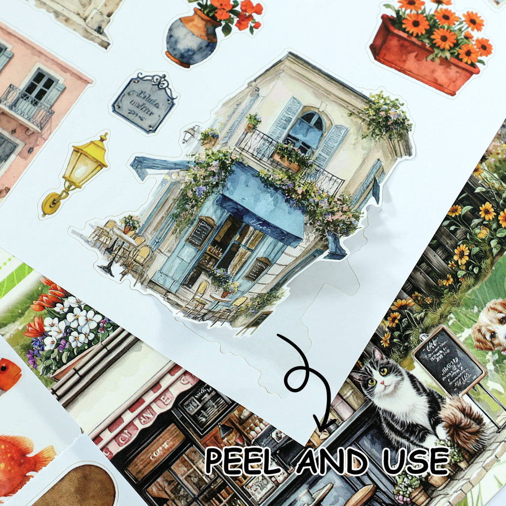 A Life On The Road - Collage Stickers | Cottagecore Kiss Cut Matte PET (20 Sheets)