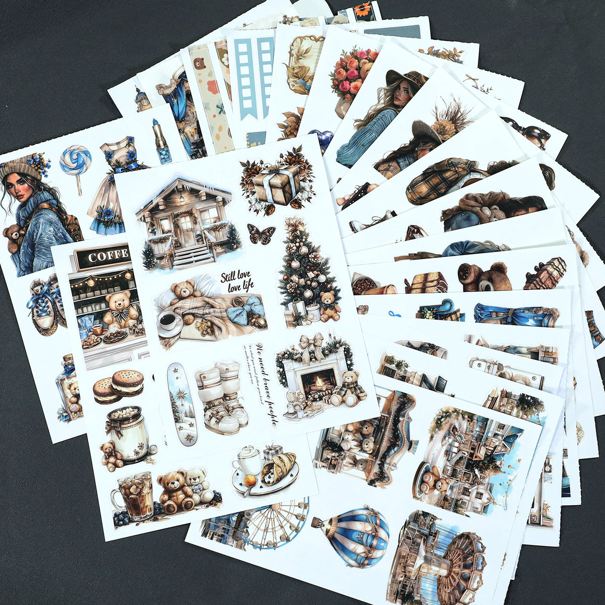A Teenage Girl's Thoughts - Vintage Stickers | Aesthetic Kiss Cut Matte PET (20 Sheets)