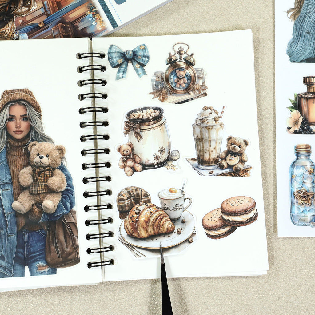 A Teenage Girl's Thoughts - Vintage Stickers | Aesthetic Kiss Cut Matte PET (20 Sheets)