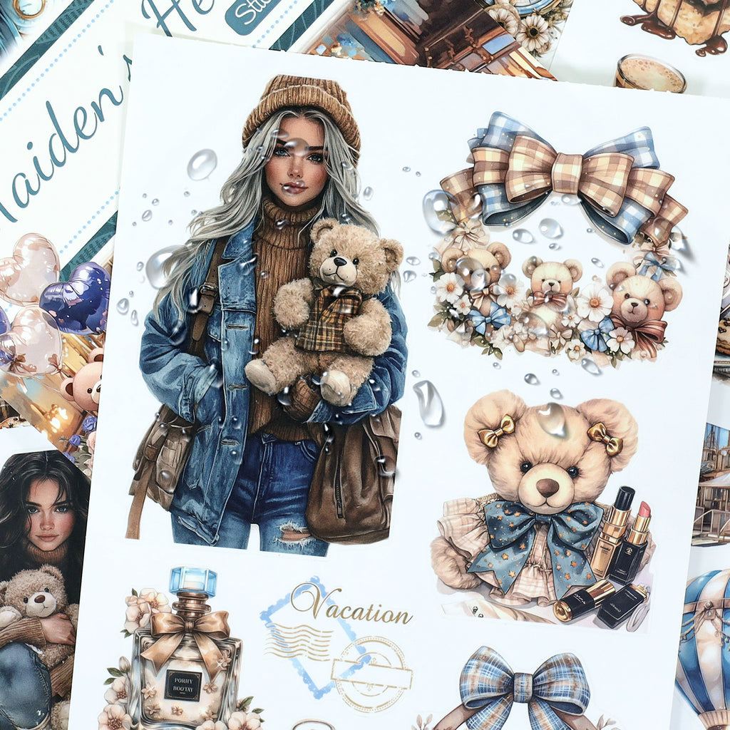 A Teenage Girl's Thoughts - Vintage Stickers | Aesthetic Kiss Cut Matte PET (20 Sheets)
