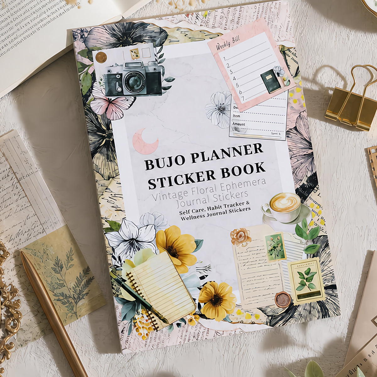 Retro Diary - Bullet Journal Stickers | Vintage Special Gloss Matte PET (24 Sheets)