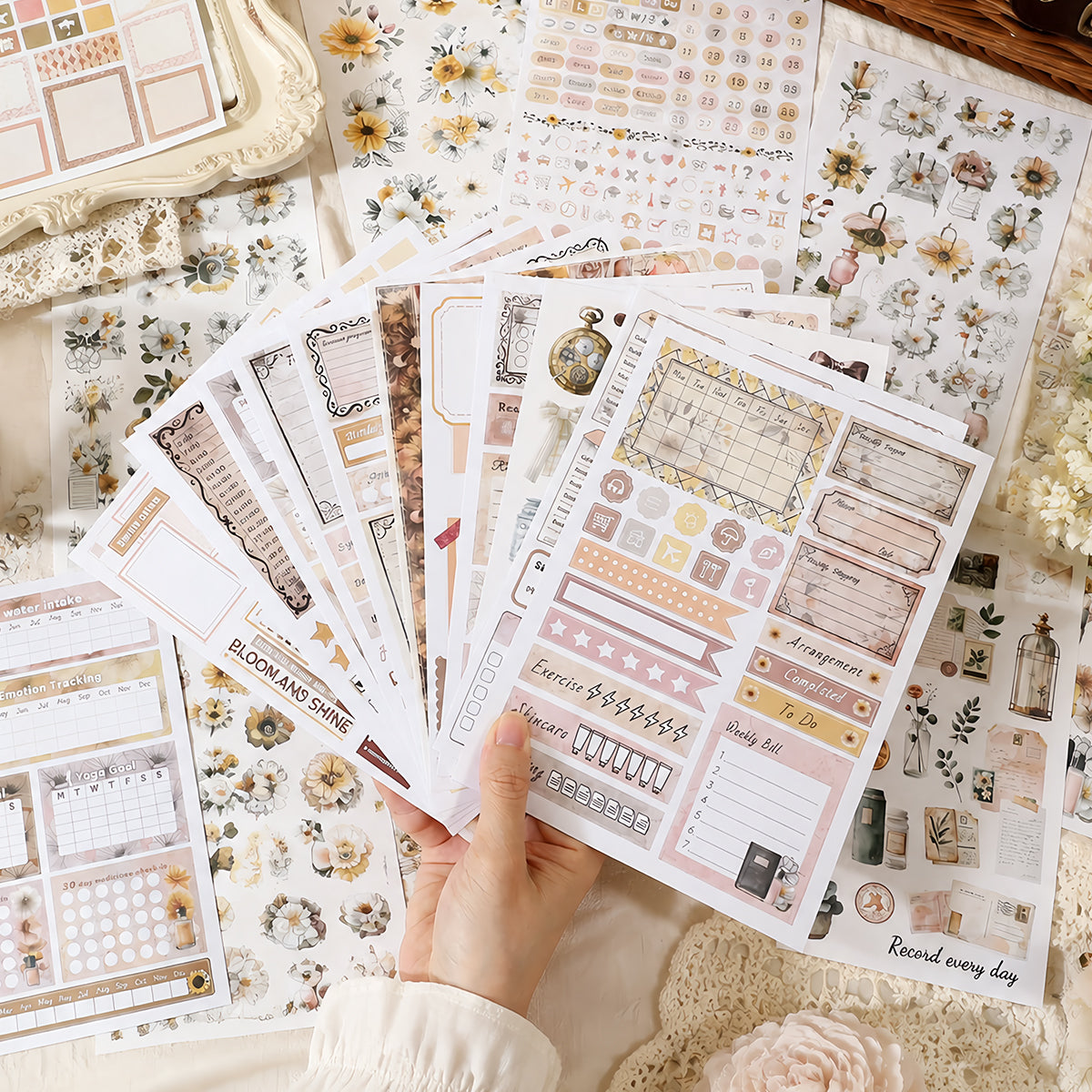 Retro Diary - Bullet Journal Stickers | Vintage Special Gloss Matte PET (24 Sheets)