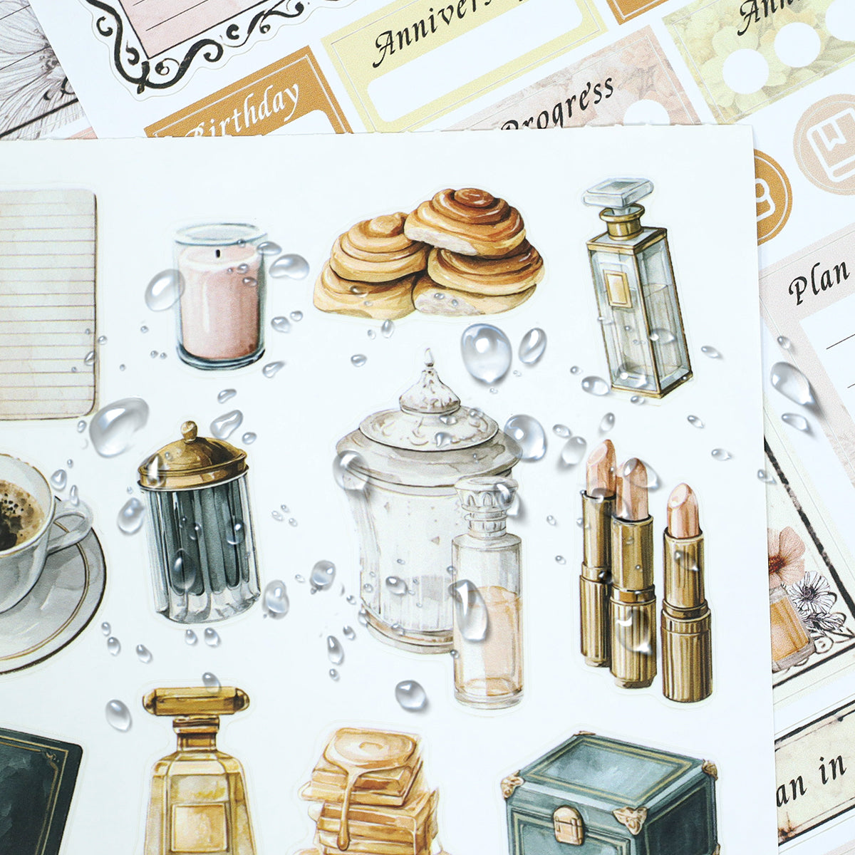 Retro Diary - Bullet Journal Stickers | Vintage Special Gloss Matte PET (24 Sheets)