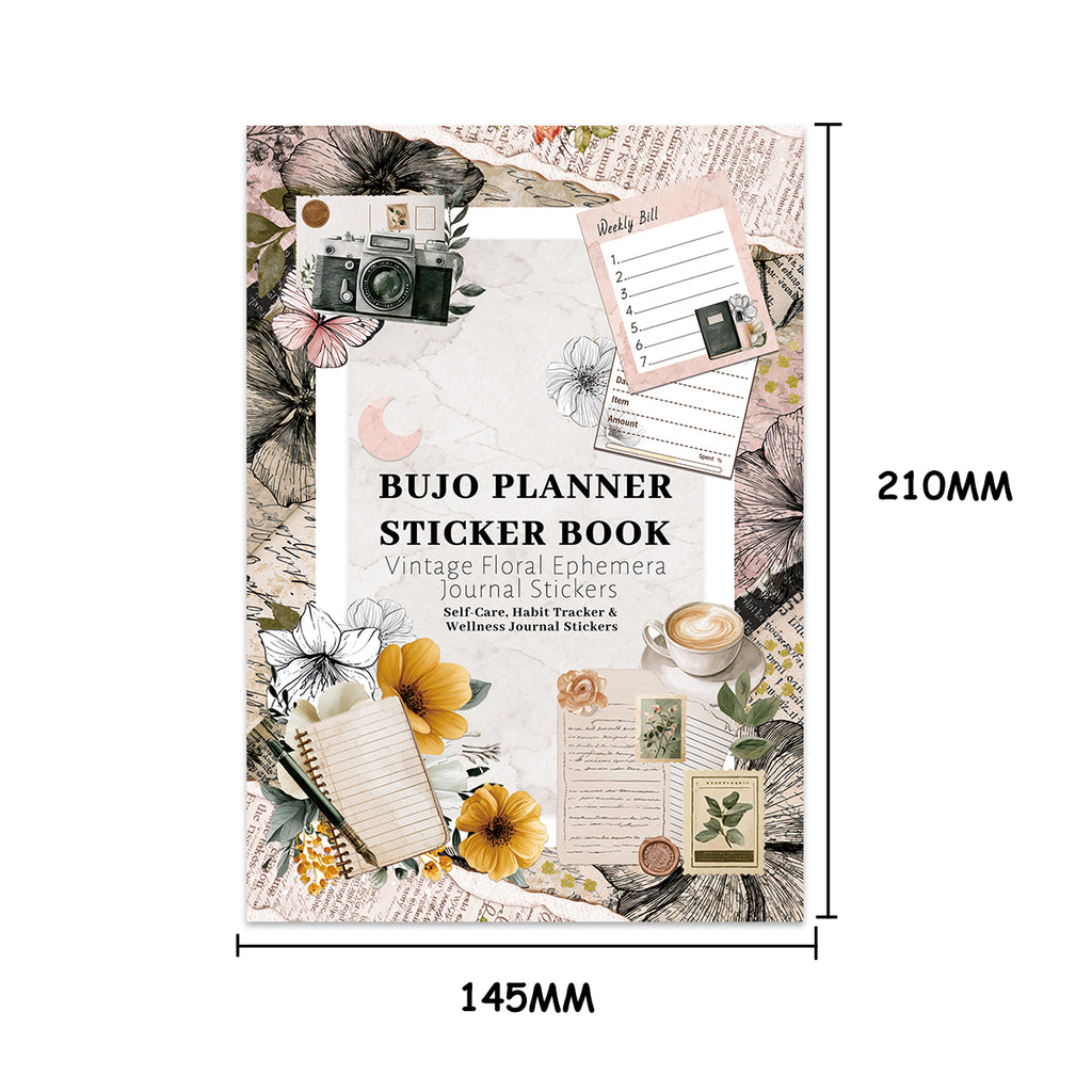 Retro Diary - Bullet Journal Stickers | Vintage Special Gloss Matte PET (24 Sheets)