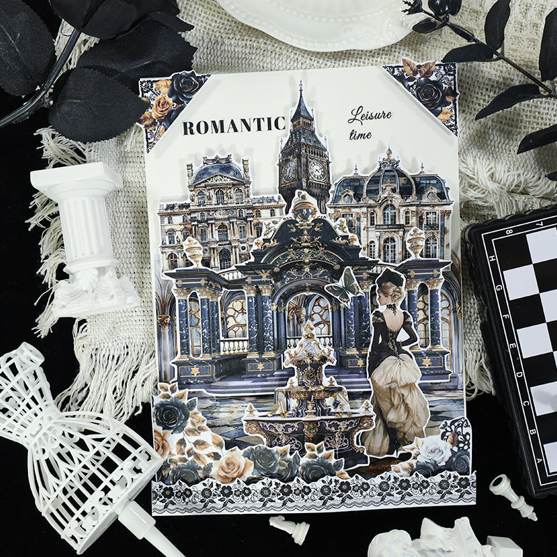 The Mysterious Black Junk Journal Stickers | Gothic Kiss Cut Matte PET (20 Sheets)