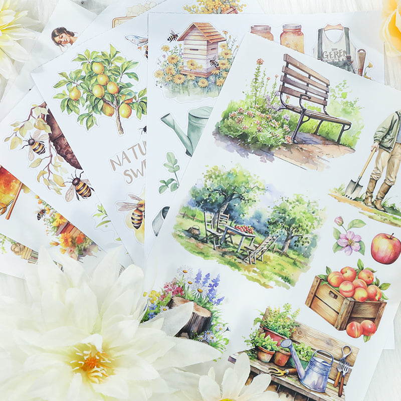 The Harvest Time - Junk Journal Stickers | Cottagecore Kiss Cut Matte PET (20 Sheets)