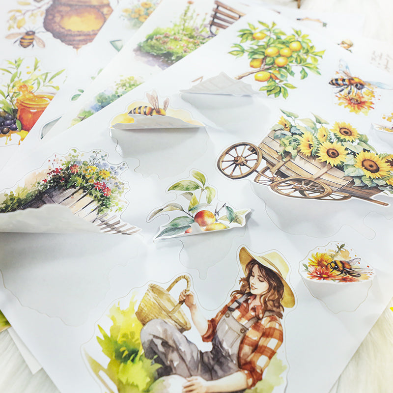 The Harvest Time - Junk Journal Stickers | Cottagecore Kiss Cut Matte PET (20 Sheets)