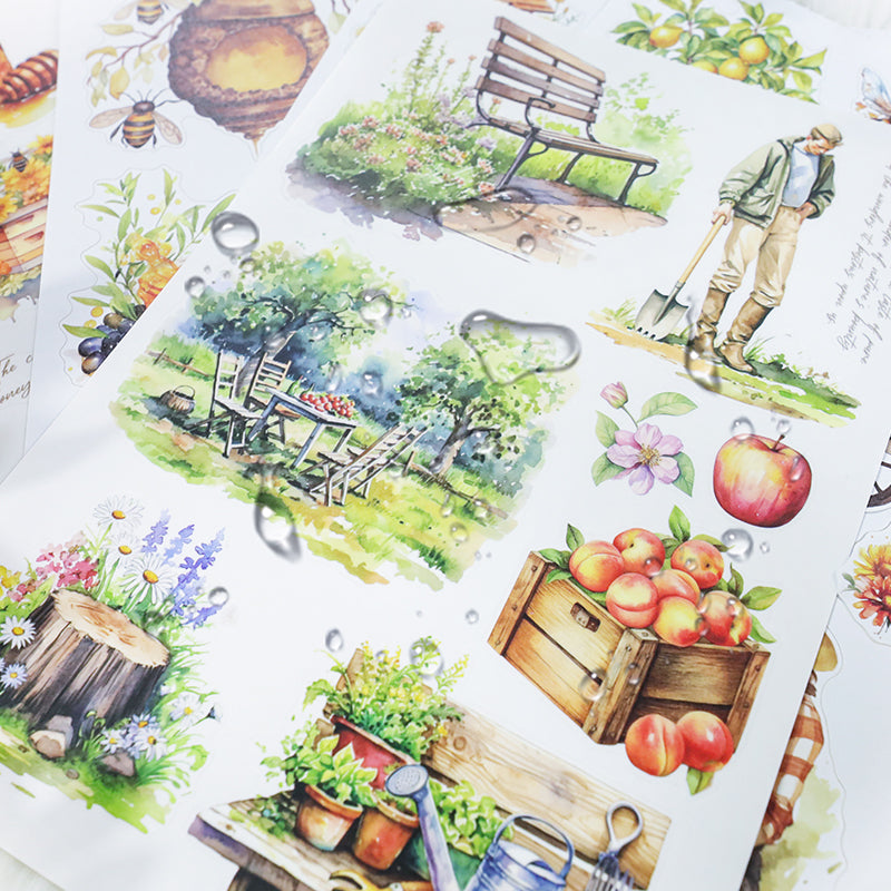 The Harvest Time - Junk Journal Stickers | Cottagecore Kiss Cut Matte PET (20 Sheets)