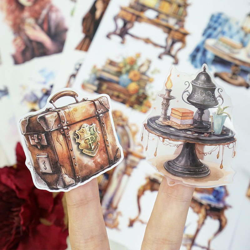 The Secrets Of Wizards - Junk Journal Stickers | Whimsical Kiss Cut Matte PET (20 Sheets)