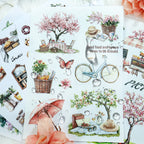 Picnic Time - Collage Stickers | Romantic Kiss Cut Matte PET (20 Sheets)