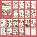 Picnic Time - Collage Stickers | Romantic Kiss Cut Matte PET (20 Sheets)
