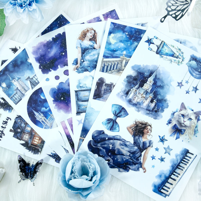 Star Light Fantasy - Collage Stickers | Celestial Kiss Cut Matte PET (20 Sheets)