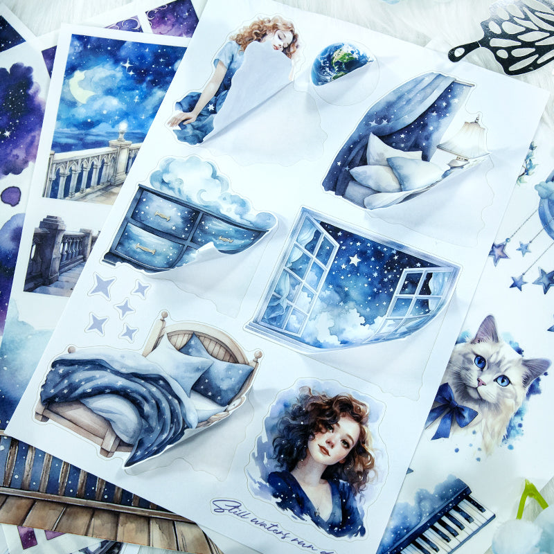 Star Light Fantasy - Collage Stickers | Celestial Kiss Cut Matte PET (20 Sheets)