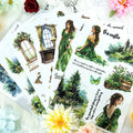 Forest Green Wilderness Junk Journal Stickers | Dark Academia Kiss Cut Matte PET (20 Sheets)