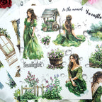 Forest Green Wilderness Junk Journal Stickers | Dark Academia Kiss Cut Matte PET (20 Sheets)