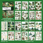 Forest Green Wilderness Junk Journal Stickers | Dark Academia Kiss Cut Matte PET (20 Sheets)