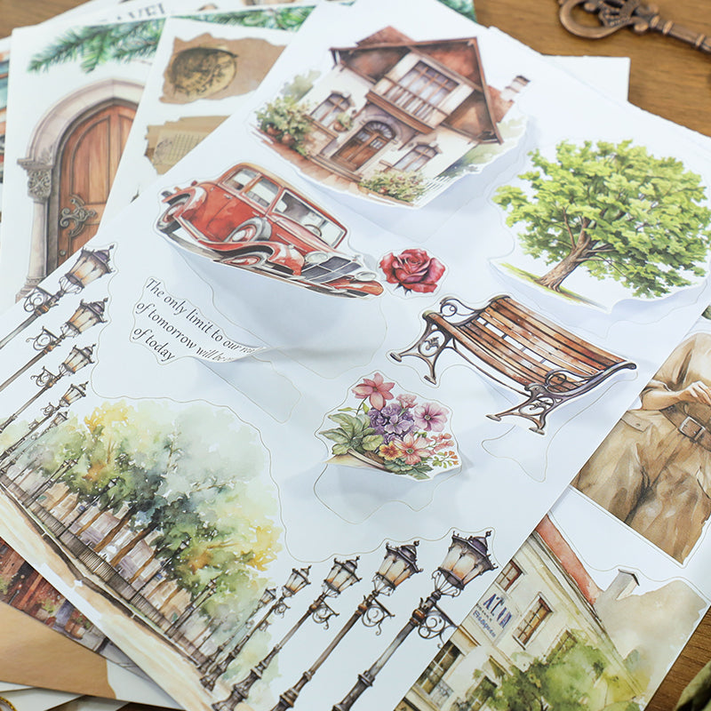 Complicated Old Events - Junk Journal Stickers | Vintage Kiss Cut Matte PET (20 Sheets)