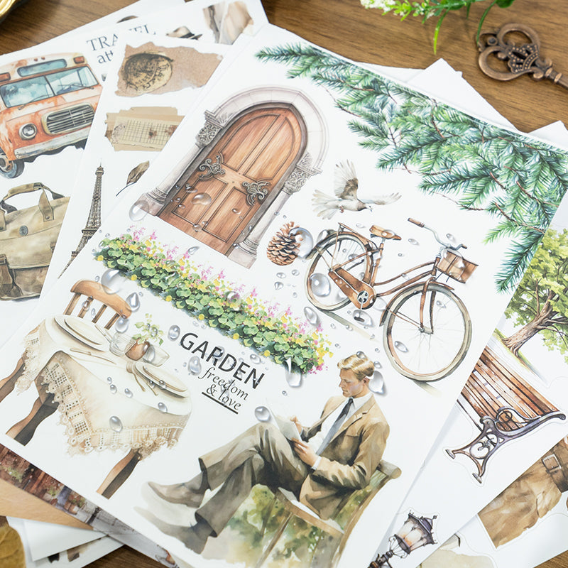 Complicated Old Events - Junk Journal Stickers | Vintage Kiss Cut Matte PET (20 Sheets)