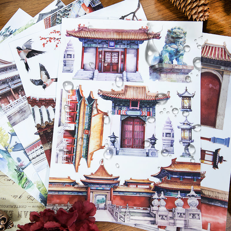 Tang Style Huacai - Junk Journal Stickers | Vintage Kiss Cut Matte PET (20 Sheets)