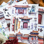 Tang Style Huacai - Junk Journal Stickers | Vintage Kiss Cut Matte PET (20 Sheets)