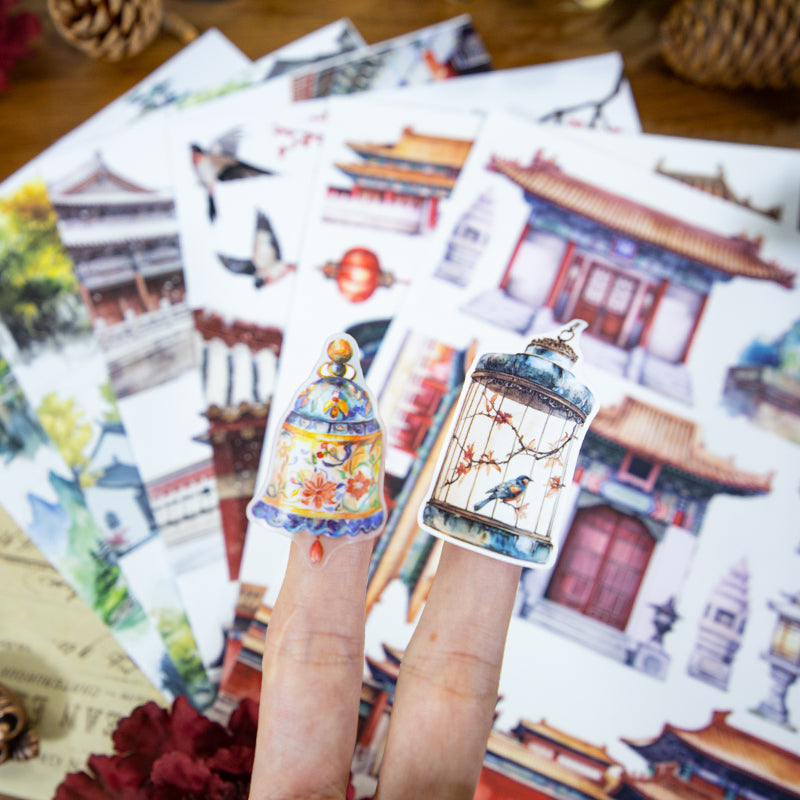Tang Style Huacai - Junk Journal Stickers | Vintage Kiss Cut Matte PET (20 Sheets)