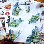 Tang Style Huacai - Junk Journal Stickers | Vintage Kiss Cut Matte PET (20 Sheets)