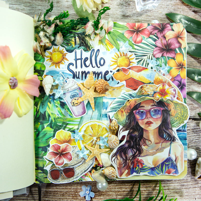 Hello Summer - Sticker Sheets | Tropical Kiss Cut Matte PET (20 Sheets)