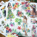 Hello Summer - Sticker Sheets | Tropical Kiss Cut Matte PET (20 Sheets)