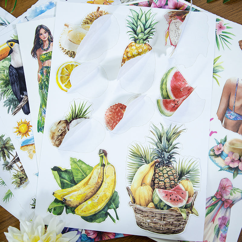 Hello Summer - Sticker Sheets | Tropical Kiss Cut Matte PET (20 Sheets)