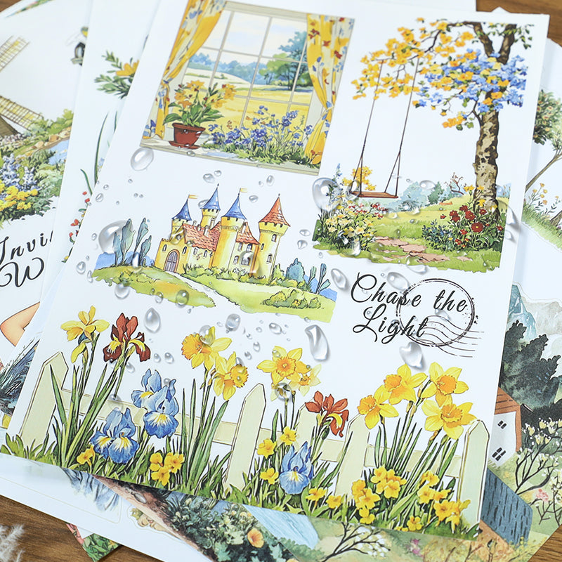 Golden Horizon - Vintage Stickers | Cottagecore Kiss Cut Matte PET (20 Sheets)