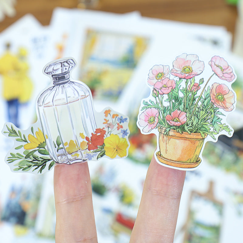 Golden Horizon - Vintage Stickers | Cottagecore Kiss Cut Matte PET (20 Sheets)