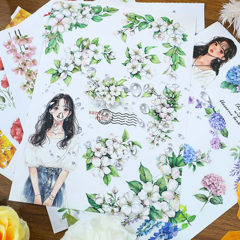 Blossom And Wither - Collage Stickers | Aesthetic Kiss Cut Matte PET (20 Sheets)