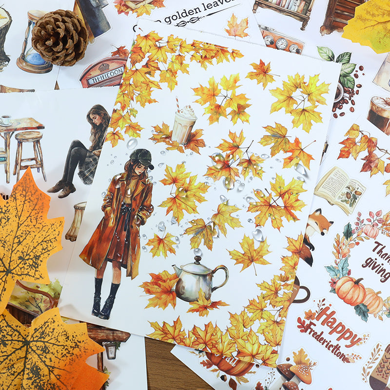 Caramel Crunch - Junk Journal Stickers | Vintage Kiss Cut Matte PET (20 Sheets)