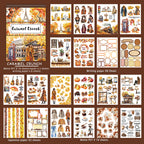 Caramel Crunch - Junk Journal Stickers | Vintage Kiss Cut Matte PET (20 Sheets)