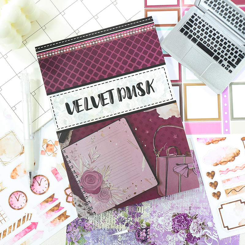 Velvet Twilight - Functional Planner Stickers | Aesthetic Special Oil Washi Paper (24 Sheets)