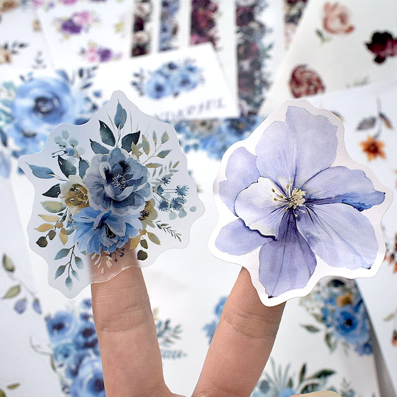 Rainbow Garden - Collage Stickers | Botanical Kiss Cut Matte PET (20 Sheets)