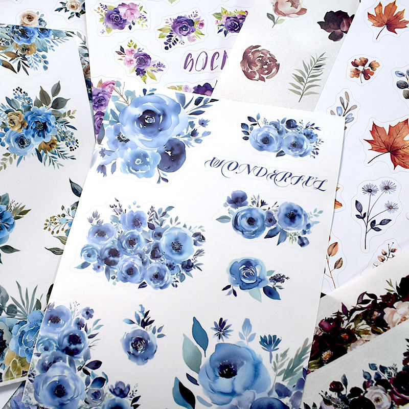 Rainbow Garden - Collage Stickers | Botanical Kiss Cut Matte PET (20 Sheets)