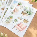 Cottage Greenhouse - Miniature Scene Stickers | Cottagecore Special Oil Matte PET (22 Sheets)
