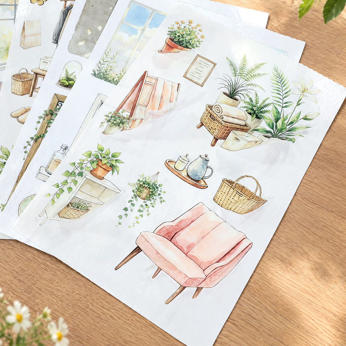 Cottage Greenhouse - Miniature Scene Stickers | Cottagecore Special Oil Matte PET (22 Sheets)
