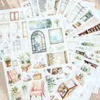 Cottage Greenhouse - Miniature Scene Stickers | Cottagecore Special Oil Matte PET (22 Sheets)