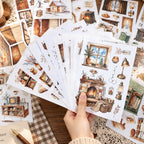 Cozy Winter Cottage - Scene Sticker Book | Cottagecore Special Oil Matte PET (22 Sheets)