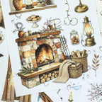 Cozy Winter Cottage - Scene Sticker Book | Cottagecore Special Oil Matte PET (22 Sheets)