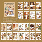 Cozy Winter Cottage - Scene Sticker Book | Cottagecore Special Oil Matte PET (22 Sheets)