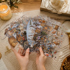 Winter Woodland Bunny Realm - Scene Sticker Book | Whimsical Special Ink Clear PET (15 Sheets)